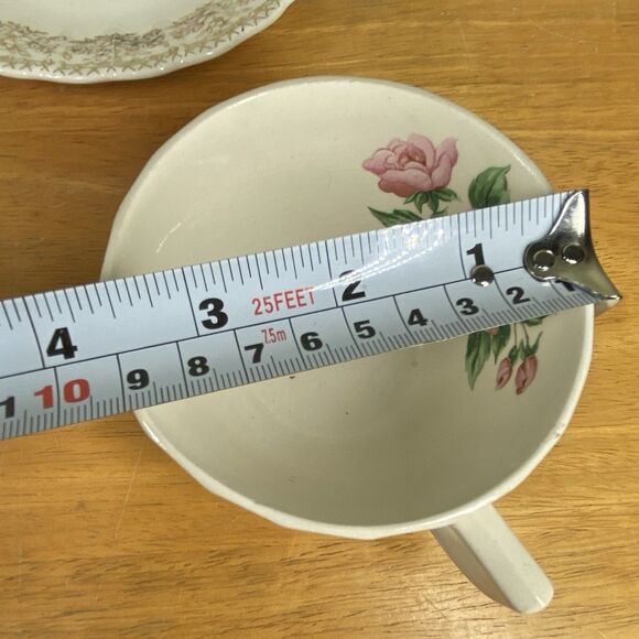 Vintage Sebring China Bouquet Cup and Saucer Set Pink Roses Gold Trim Cottage - Picture 14 of 15